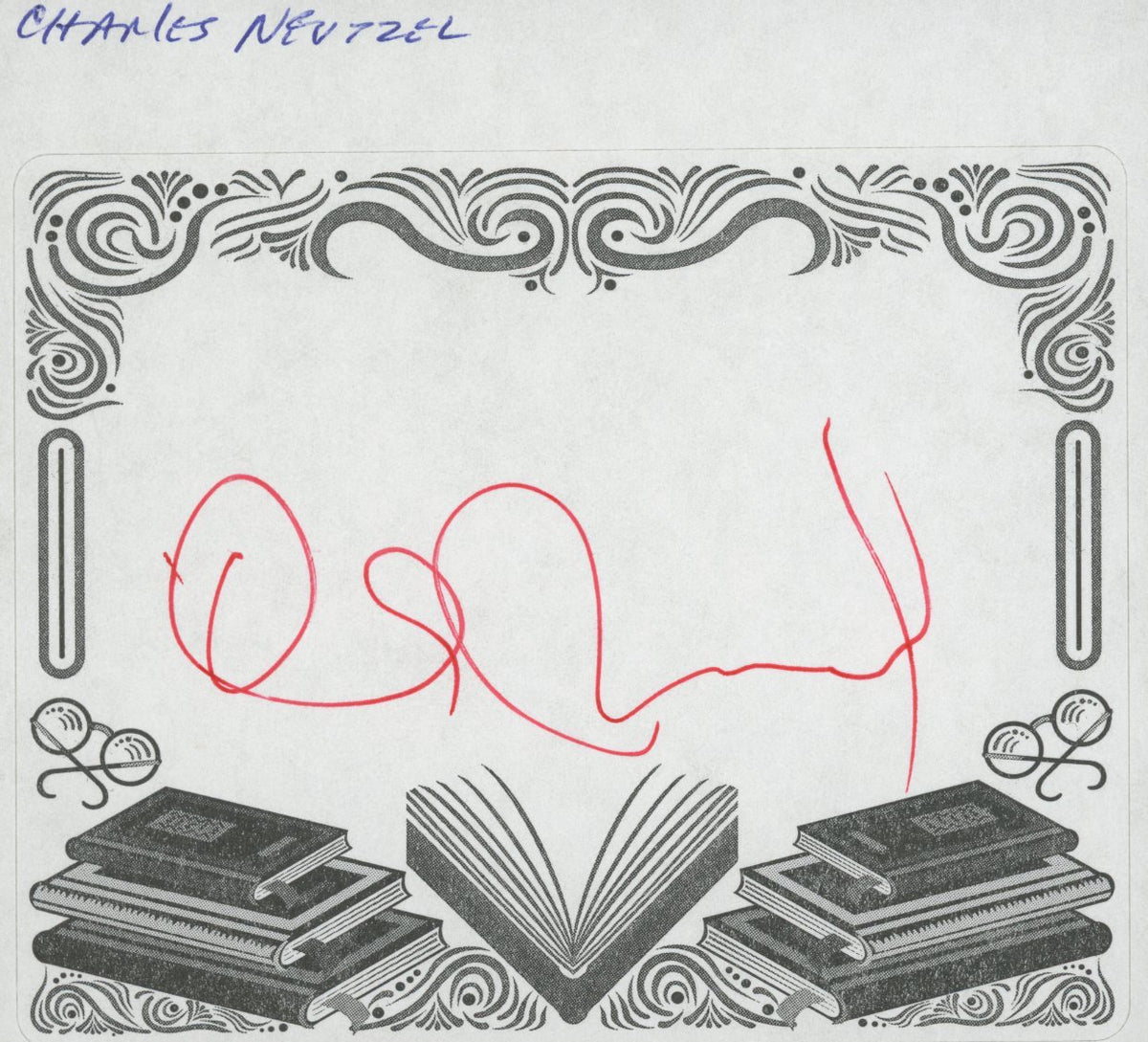 Charles Nuetzel signed bookplate