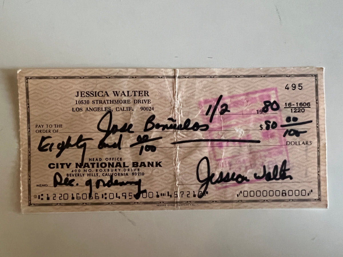 Jessica Walter signed check