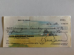 Bruce Dern signed check