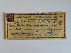 David Niven signed check