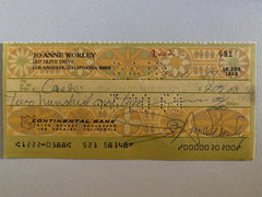 JoAnne  Worley signed check