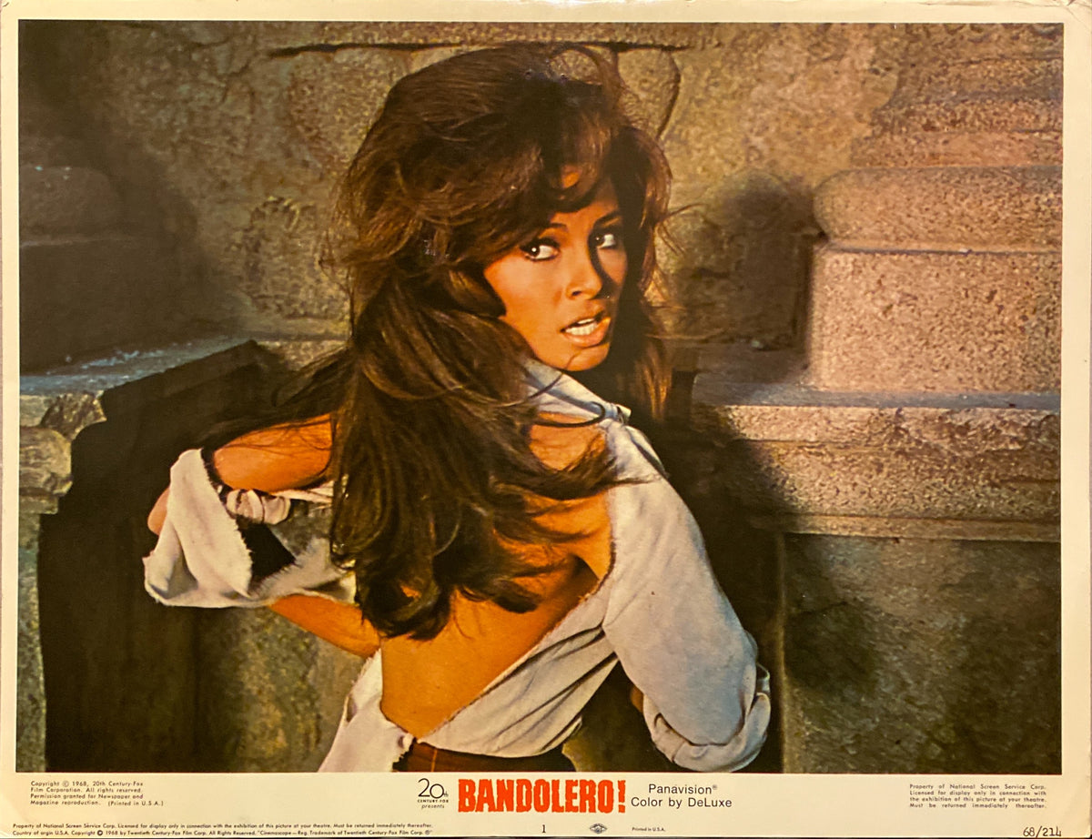 James Stewart, Dean Martin, Raquel Welch, and George Kennedy "Bandolero!" original Lobby Card