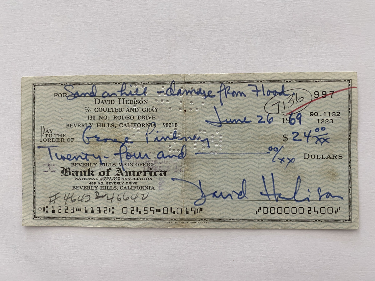 David Hedison signed check
