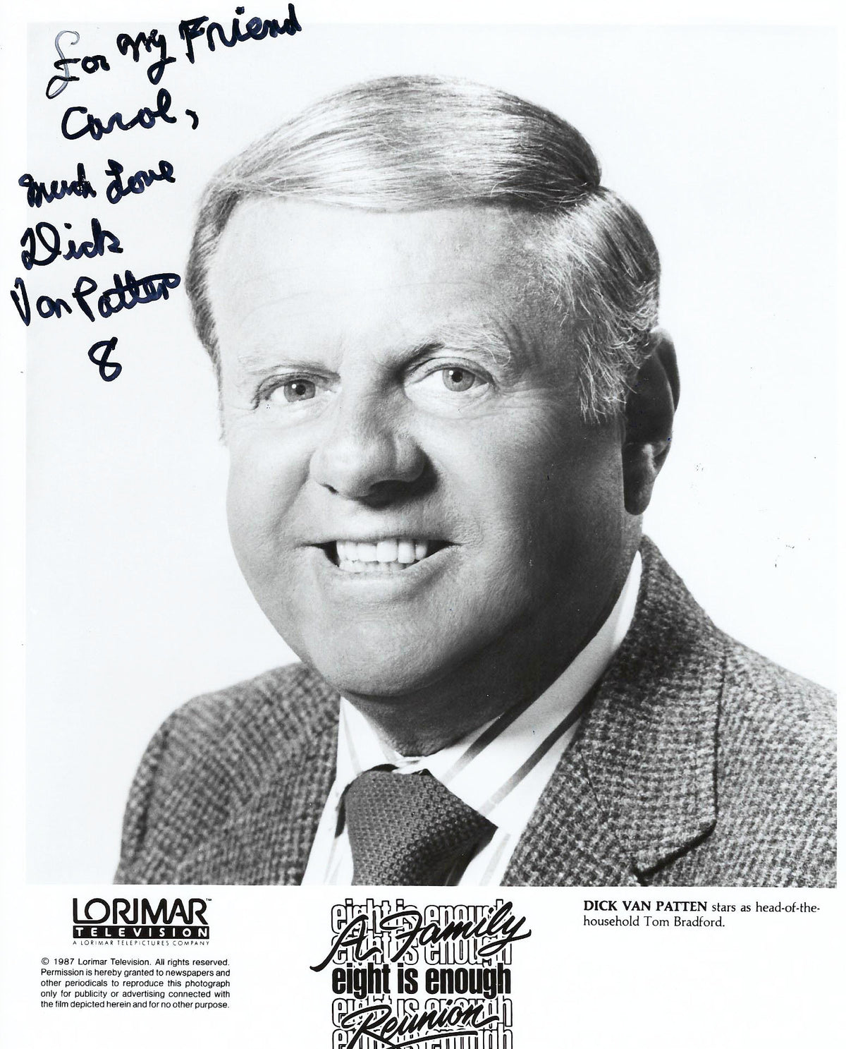 Eight Is Enough Dick Van Patten signed photo