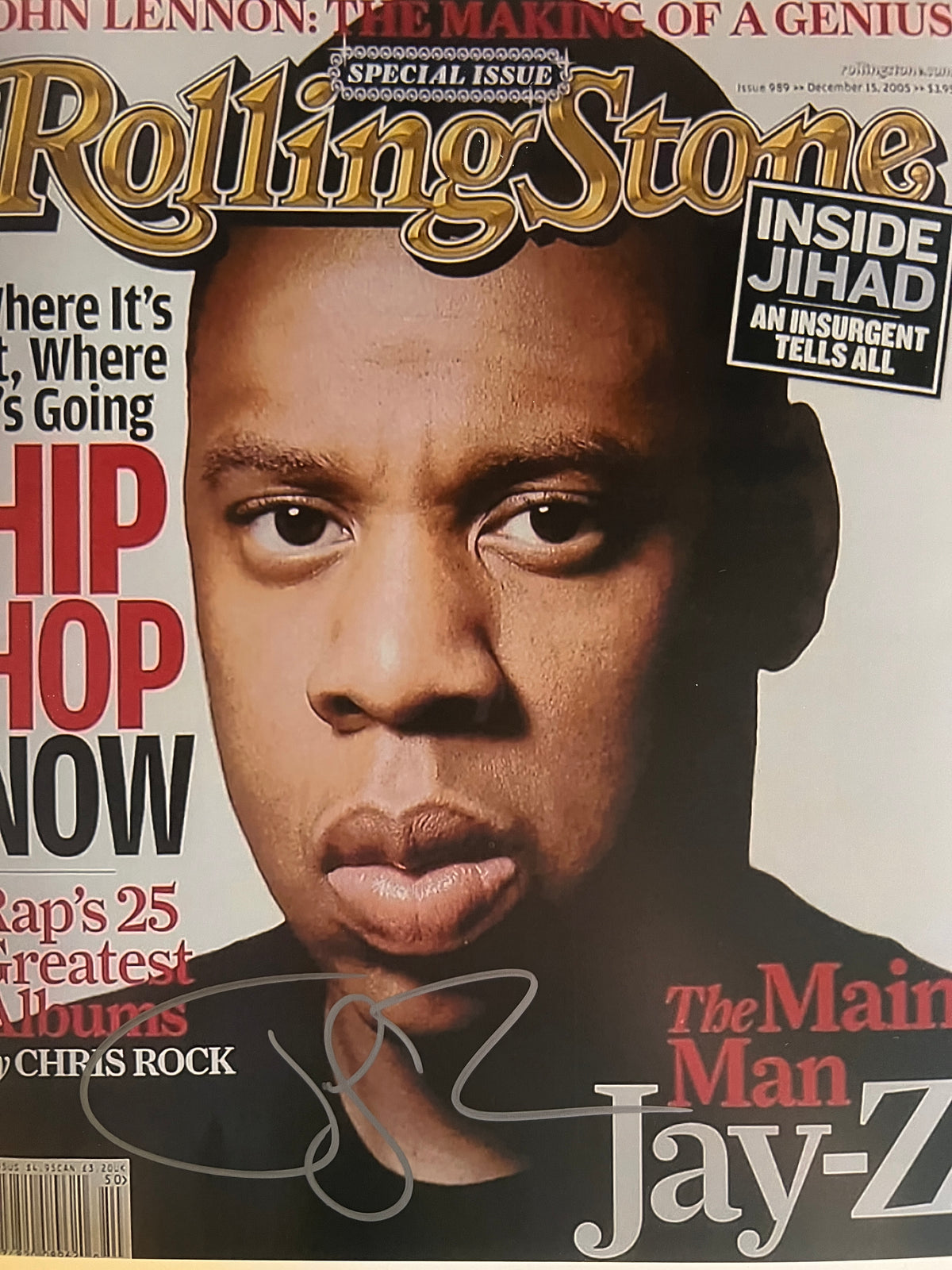 Jay-Z signed Rolling Stone Magazine cover photo. GFA Authenticated