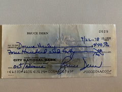Bruce Dern signed check