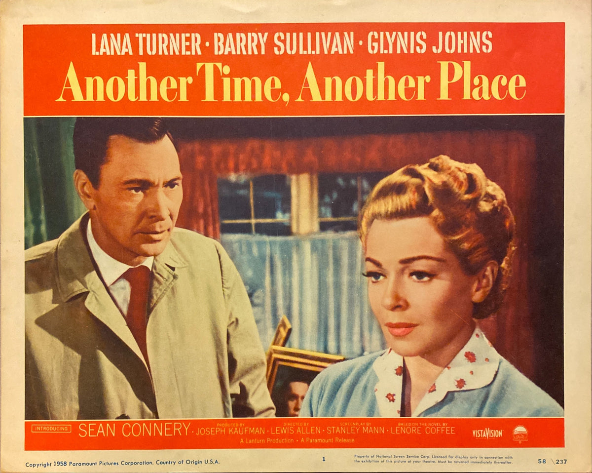 Lana Turner, Barry Sullivan, and Glynis Johns "Another Time, Another Place" original lobby card