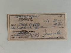 Jessica Walter signed check