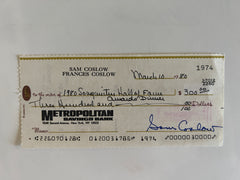 Sam Coslow signed check
