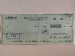 Bob Newhart signed check