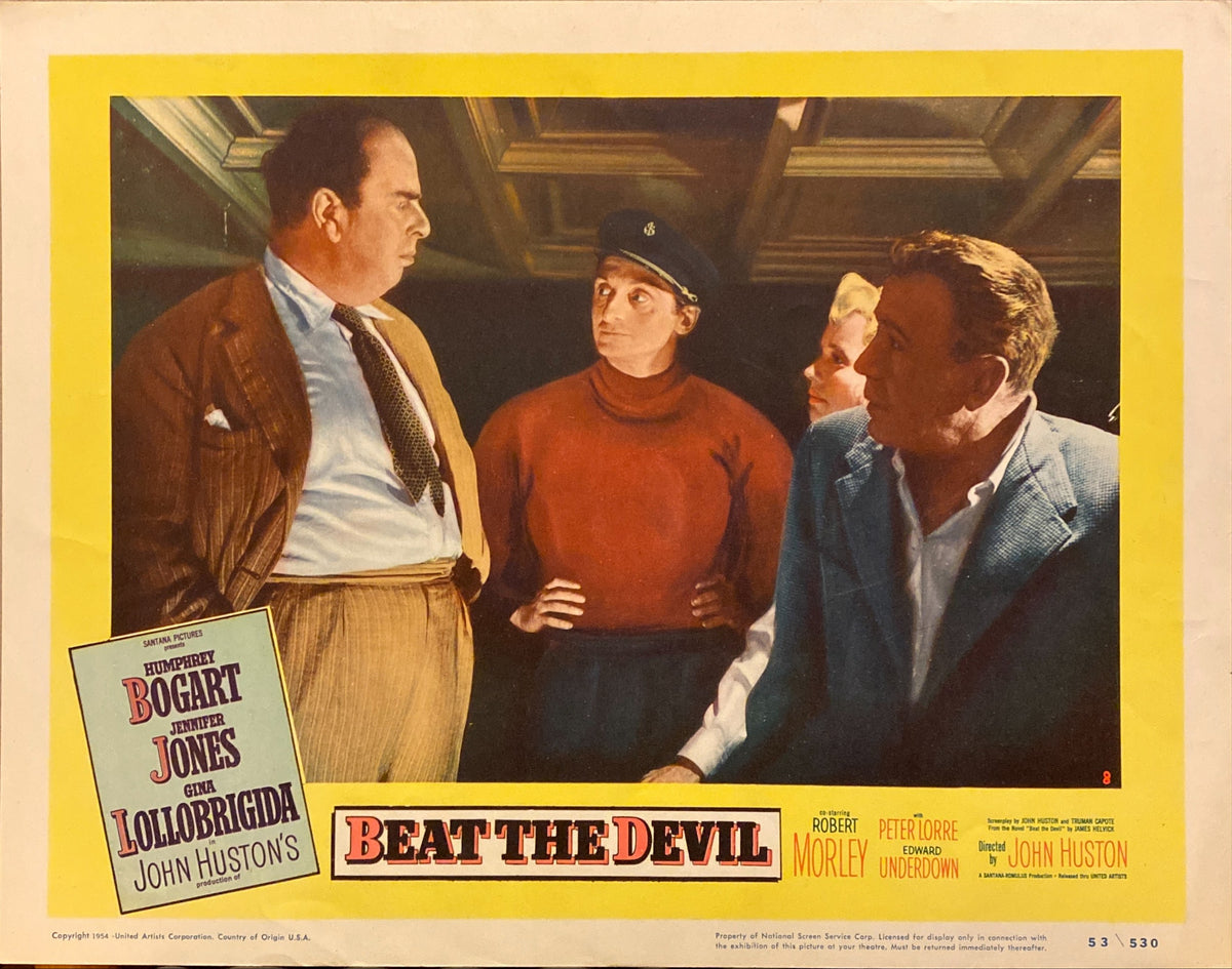 Humphrey Bogart, Jennifer Jones, and Gina Lollobrigida "Beat the Devil" original Lobby Card