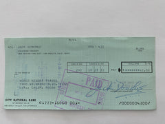 Jack Donohue signed check