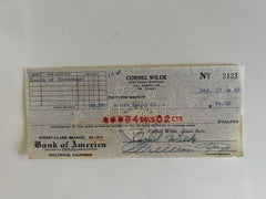 Cornel Wilde signed check