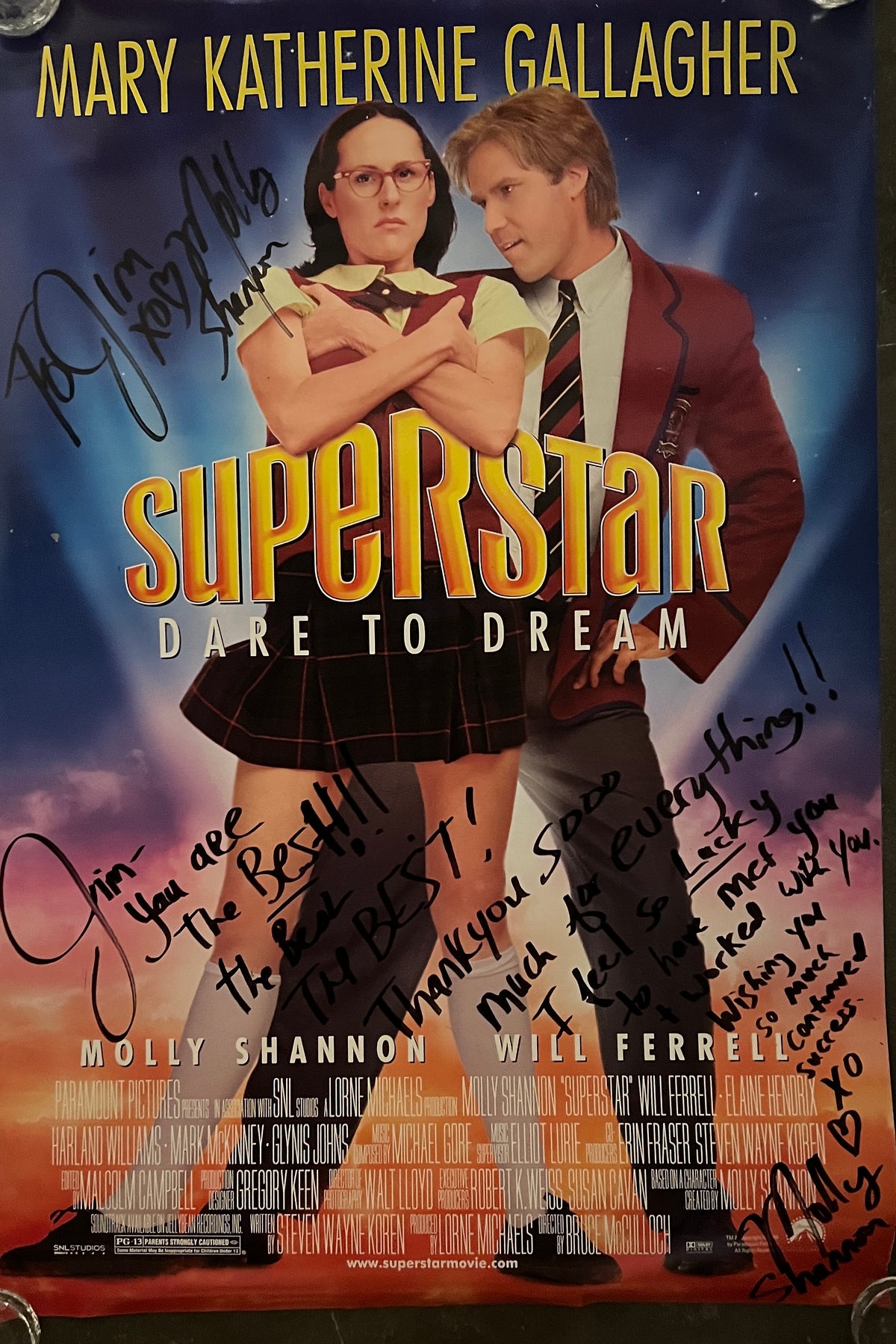 Molly Shannon Signed original 1999 Superstar double sided poster