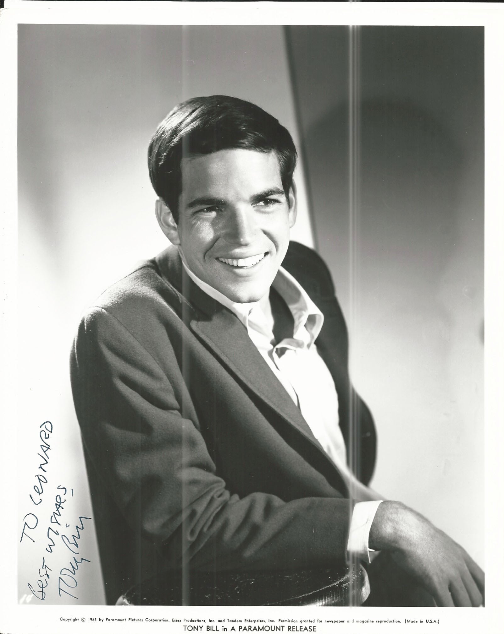 Flyboys Tony Bill Signed Photo