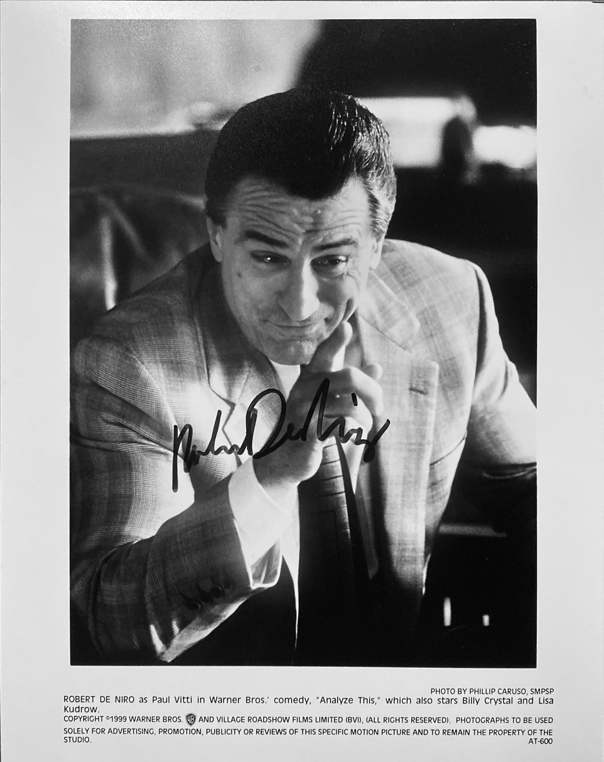 Robert De Niro signed "Analyze This" movie photo