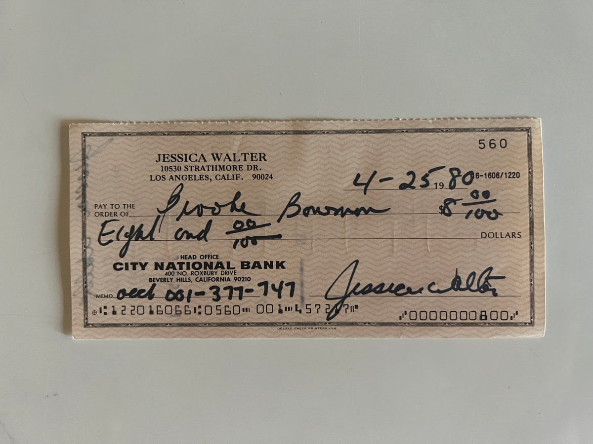 Jessica Walter signed check