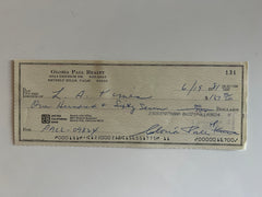 Gloria Pall signed check