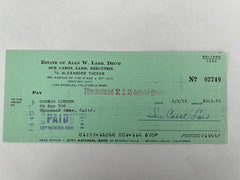 Sue Carol Ladd signed check