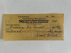 Cornel Wilde signed check