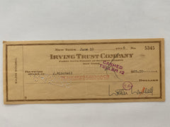Walter Winchell signed check