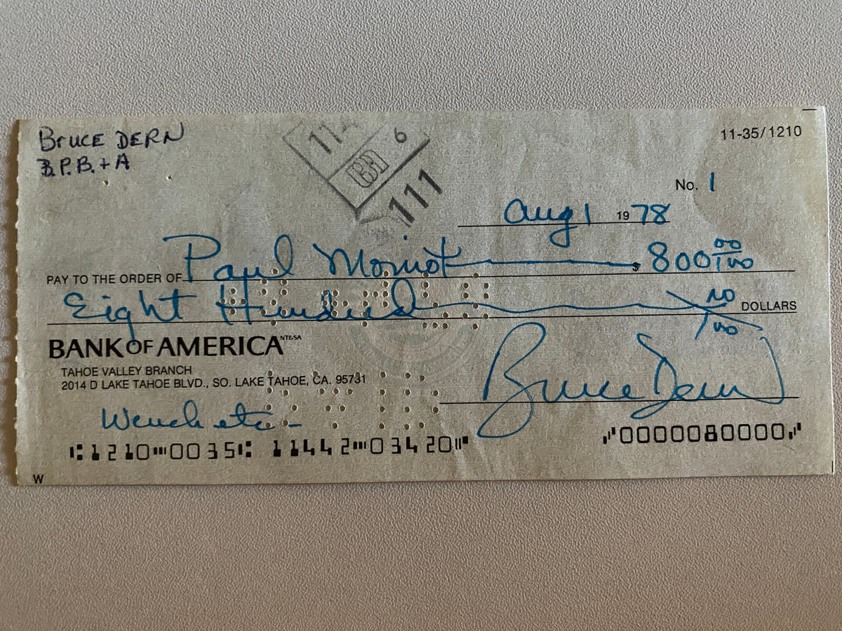 Bruce Dern signed check