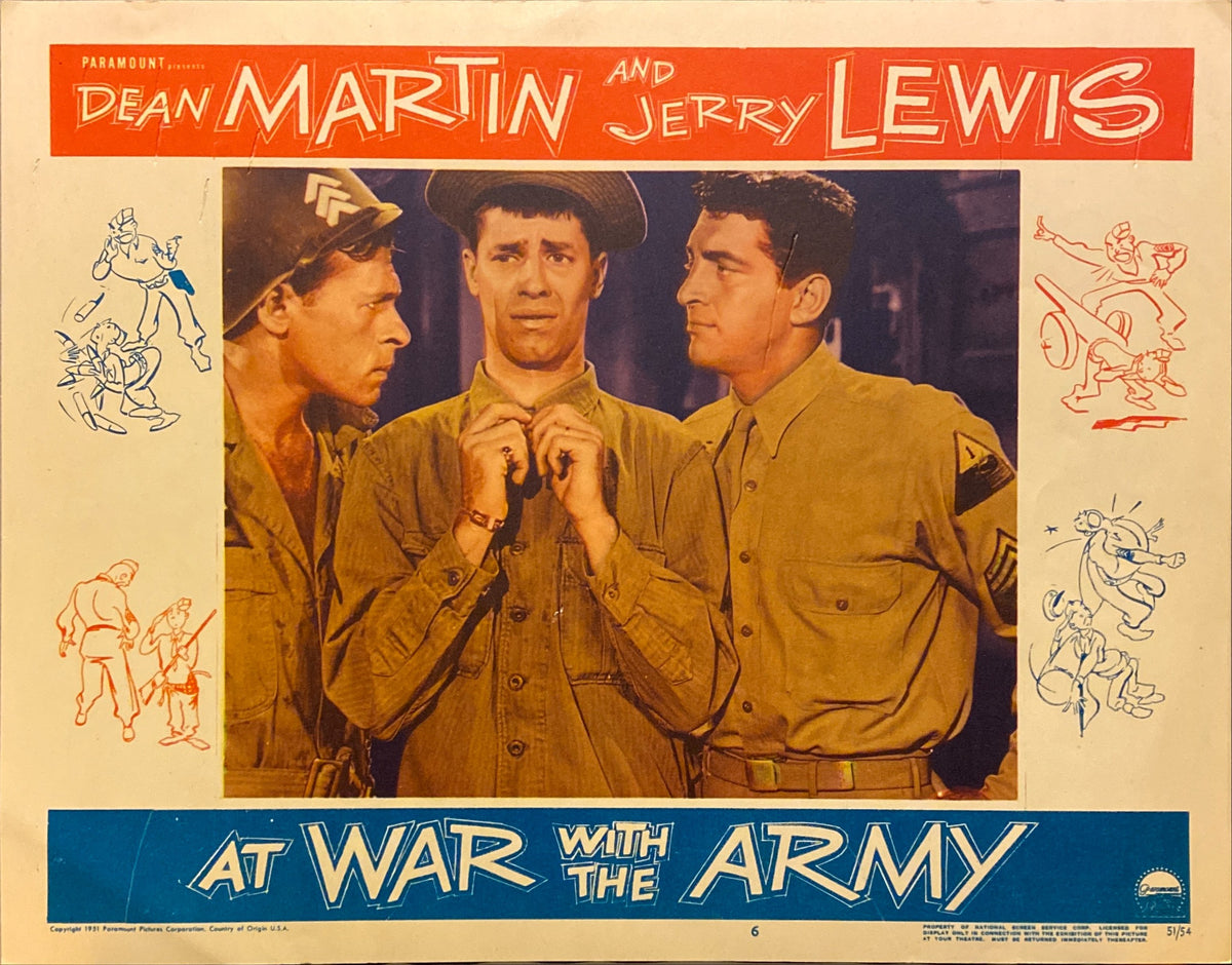 Dean Martin and Jerry Lewis "At War With The Army" original Lobby Card