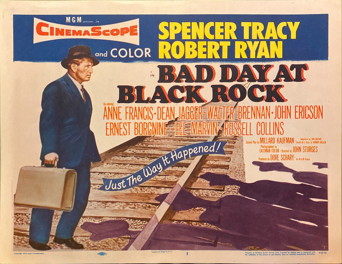 Spencer Tracy and Robert Ryan "Bad Day at Black Rock" original Lobby Card
