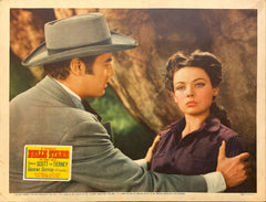 Randolph  Scott and Gene Tierney "Belle Starr" original Lobby Card