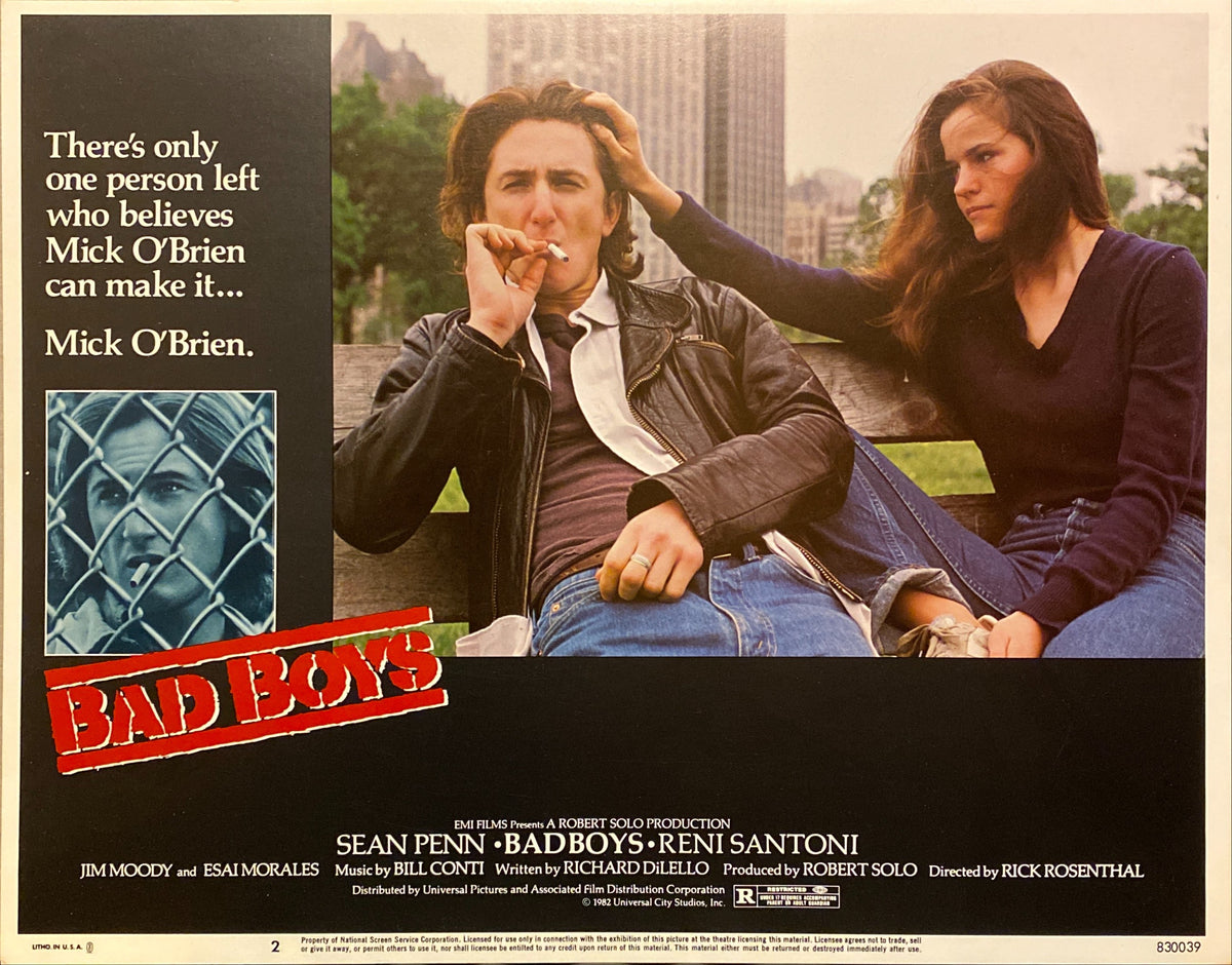 Sean Penn and Reni Santoni "Bad Boys" original Lobby Card