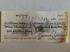 Bruce Dern signed check