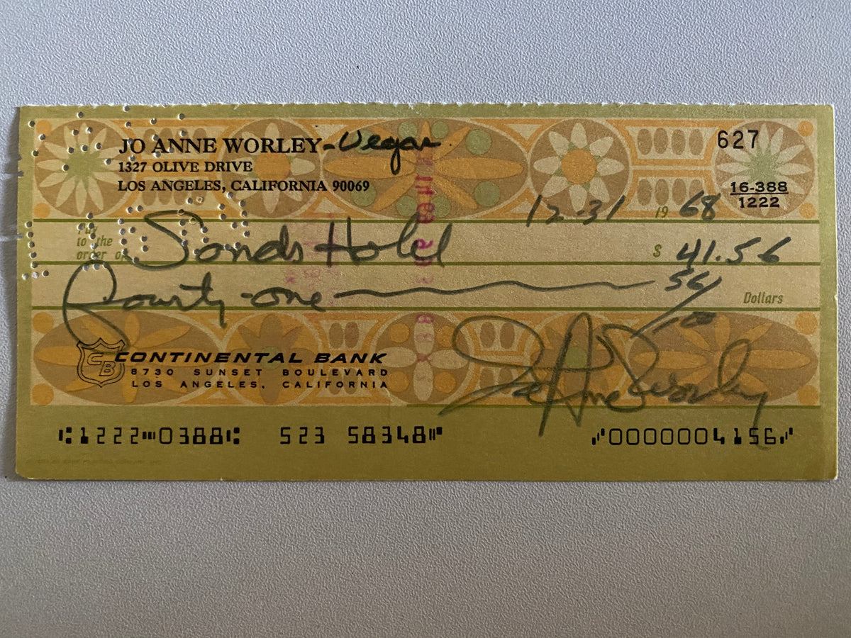 JoAnne  Worley signed check