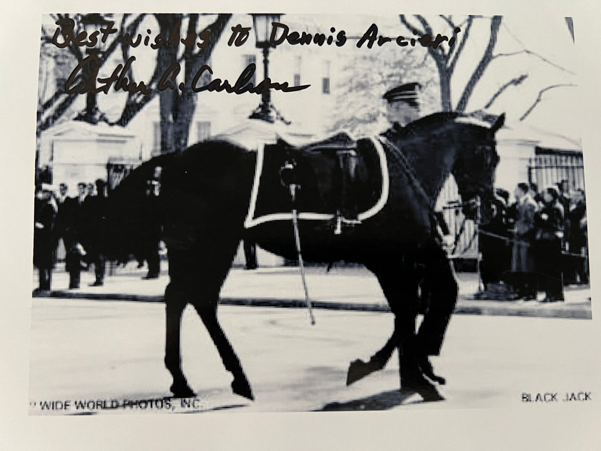 JFK Assassination Arthur Carlson Black Jack Funeral Procession signed photo