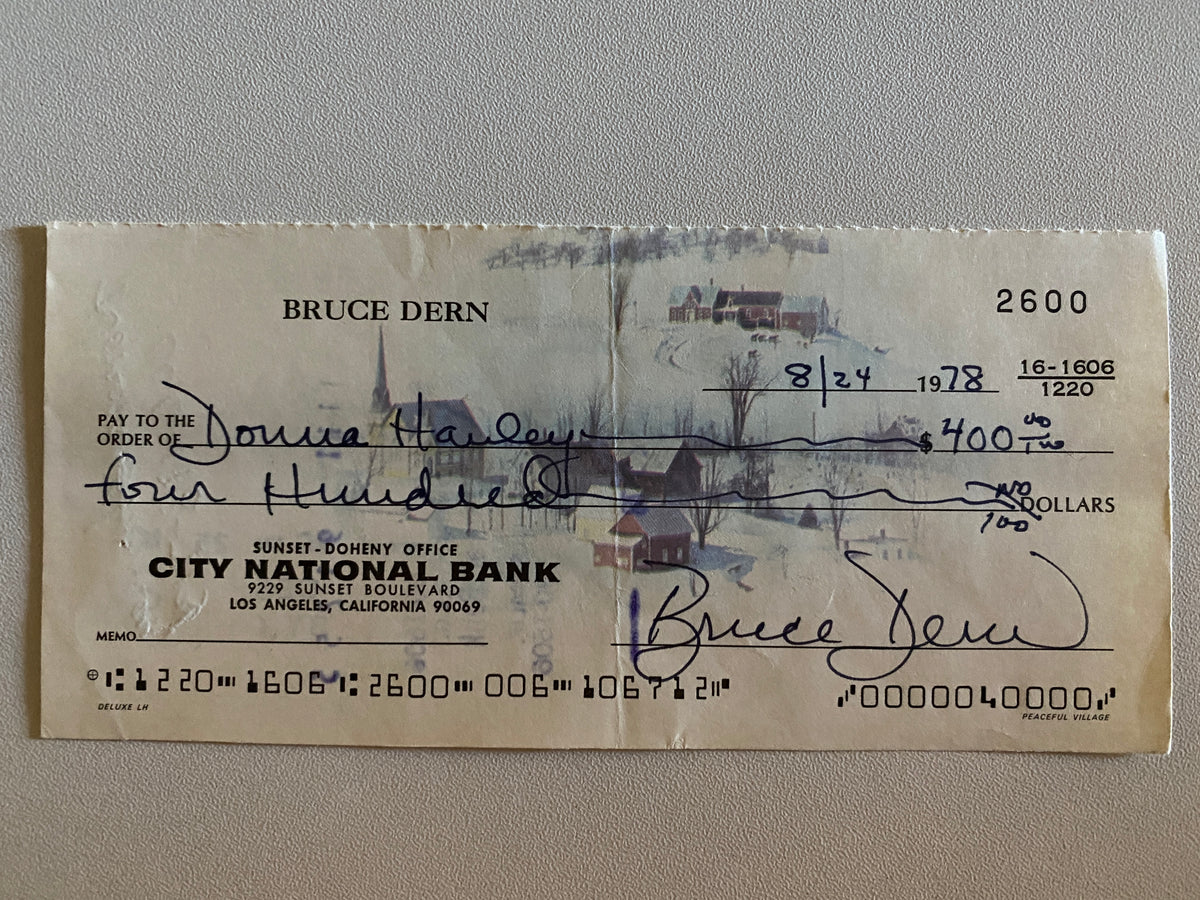 Bruce Dern signed check