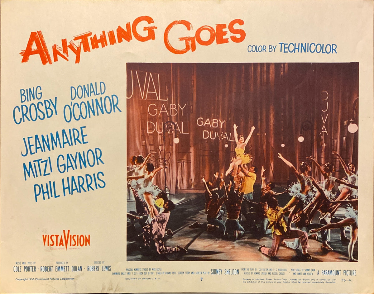 Bing Crosby, Donald O'Connor, Zizi Jeanmaire, and Mitzi Gaynor "Anything Goes" original lobby card