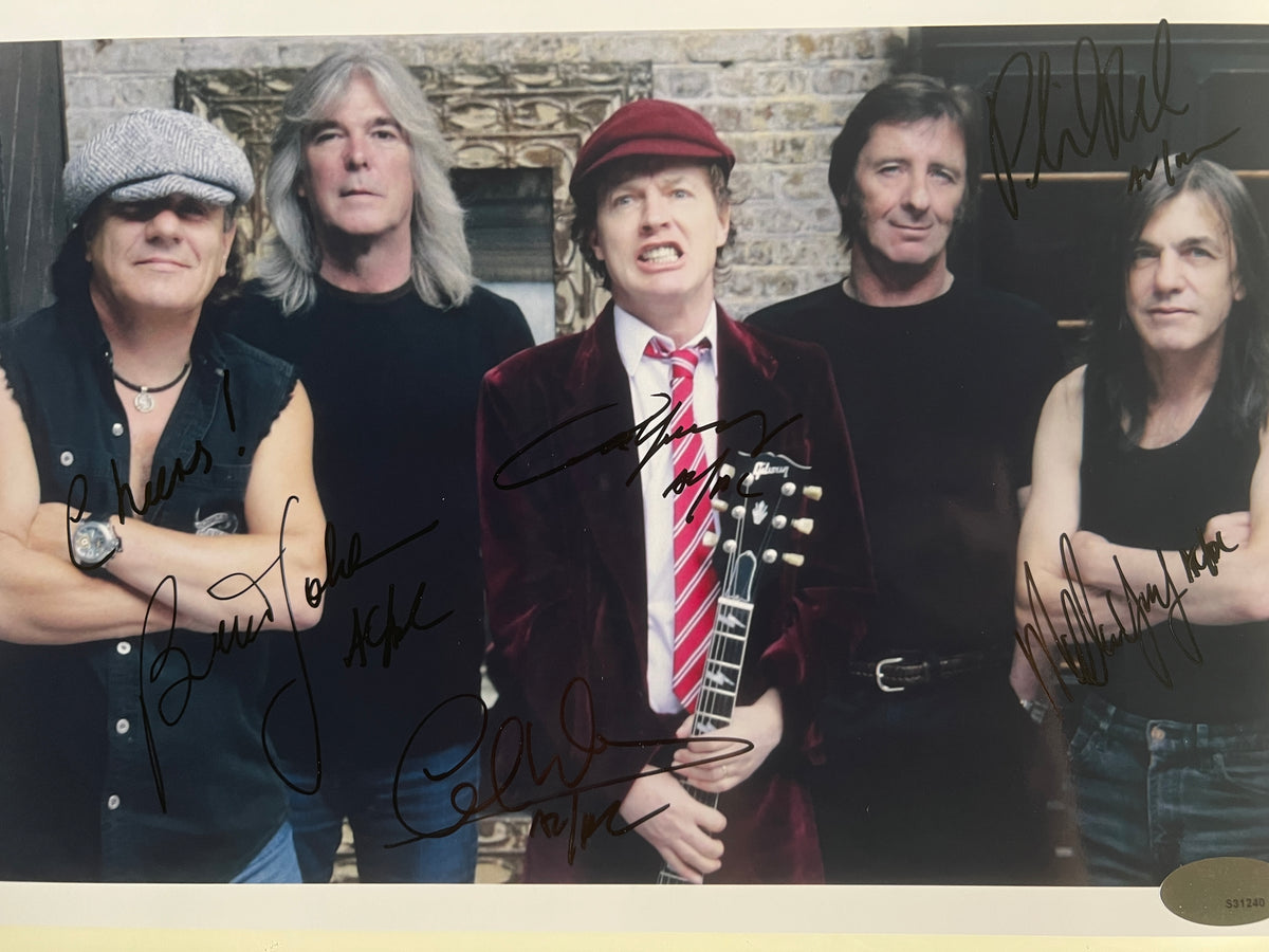 AC/DC band signed photo