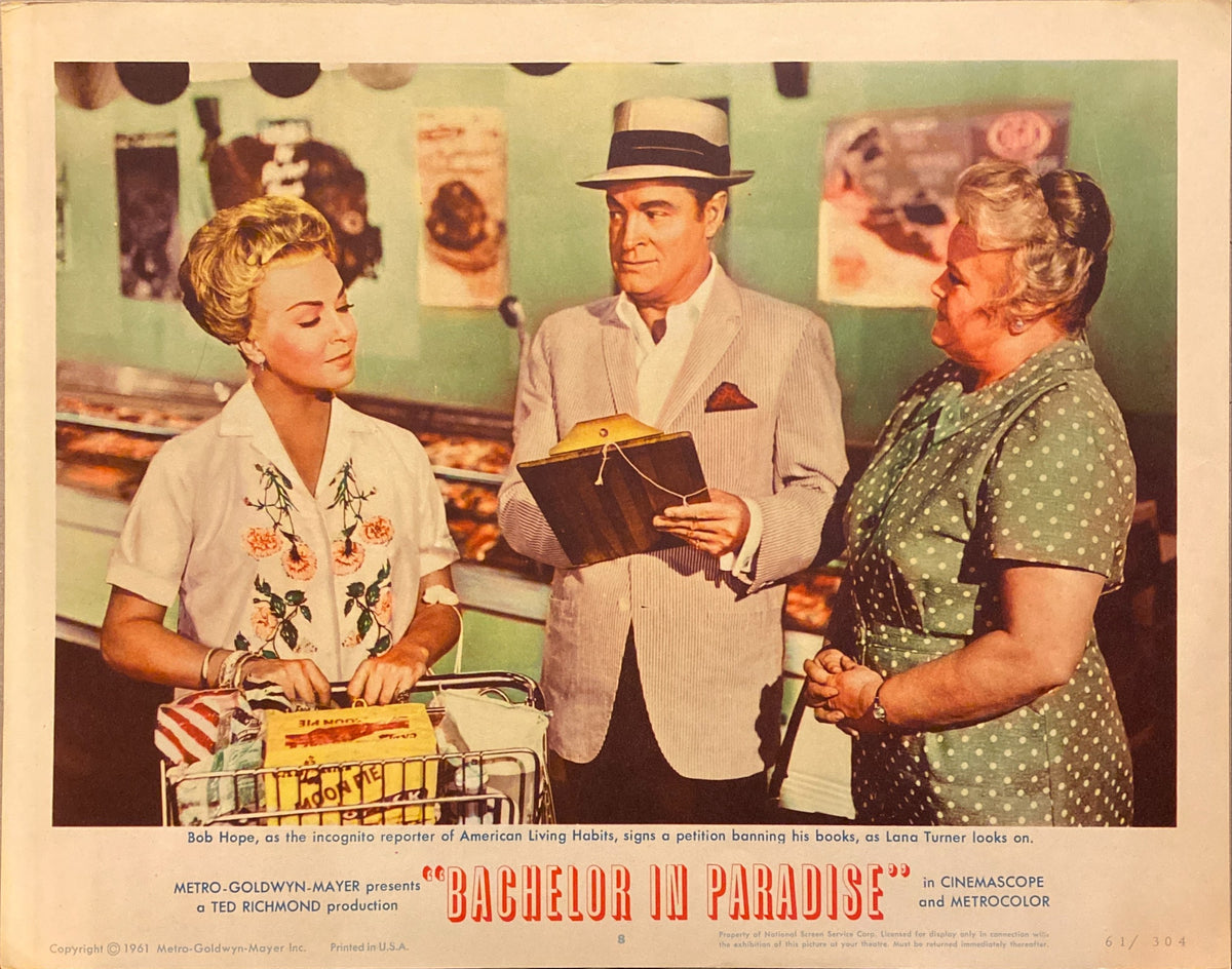 Bob Hope and Lana Turner "Bachelor in Paradise" original Lobby Card