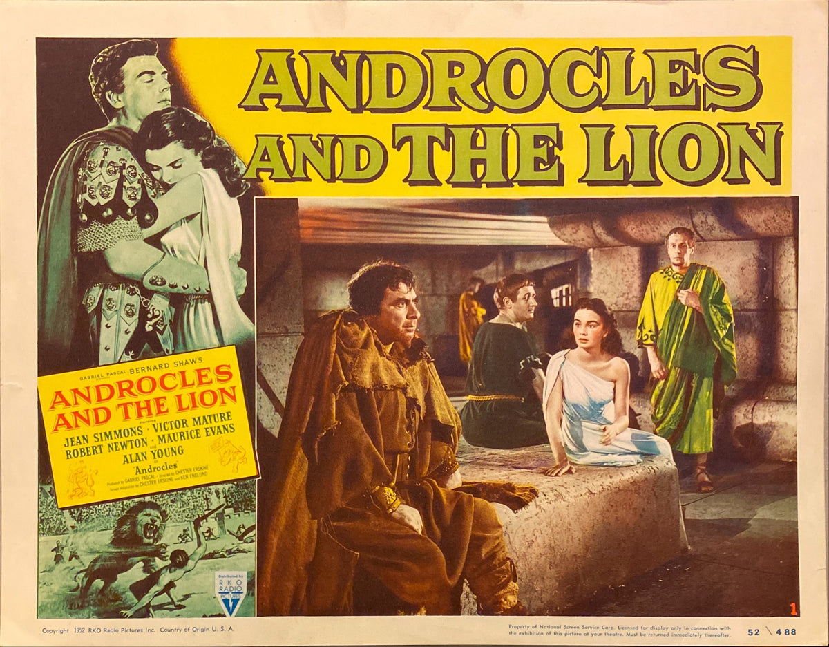 Jean Simmons and Victor Mature "Androcles and the Lion" original lobby card