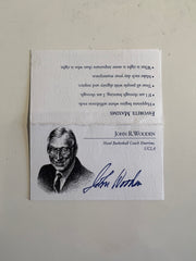 UCLA Basketball Coach John R. Wooden signed business card