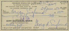 George Englund signed check