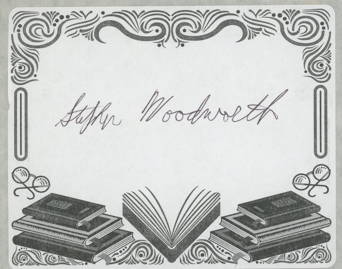 Stephen Woodworth signed bookplate