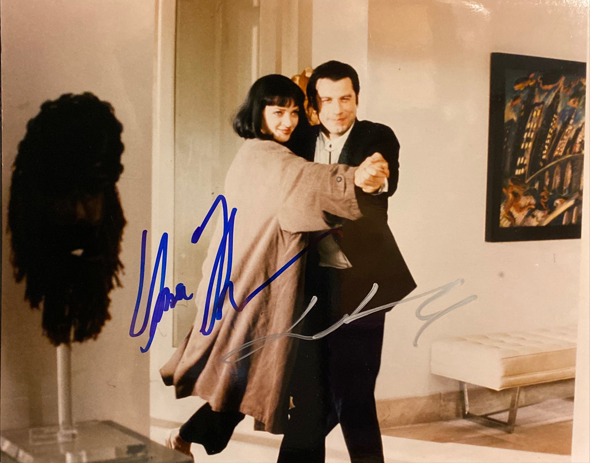Pulp Fiction John Travolta and Uma Thurman signed movie photo