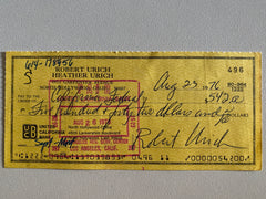 Robert Urich signed check