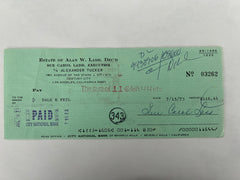 Sue Carol Ladd signed check