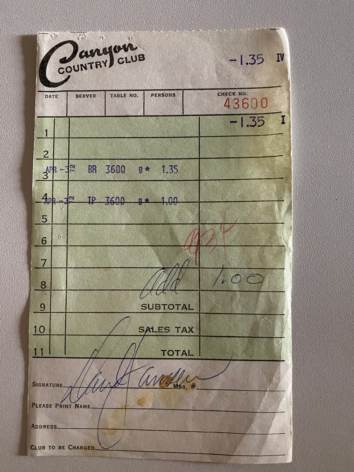 David Janssen signed check