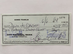 Bonnie Franklin signed check