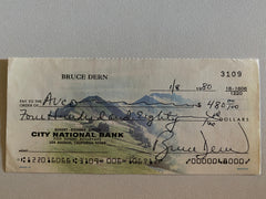 Bruce Dern signed check