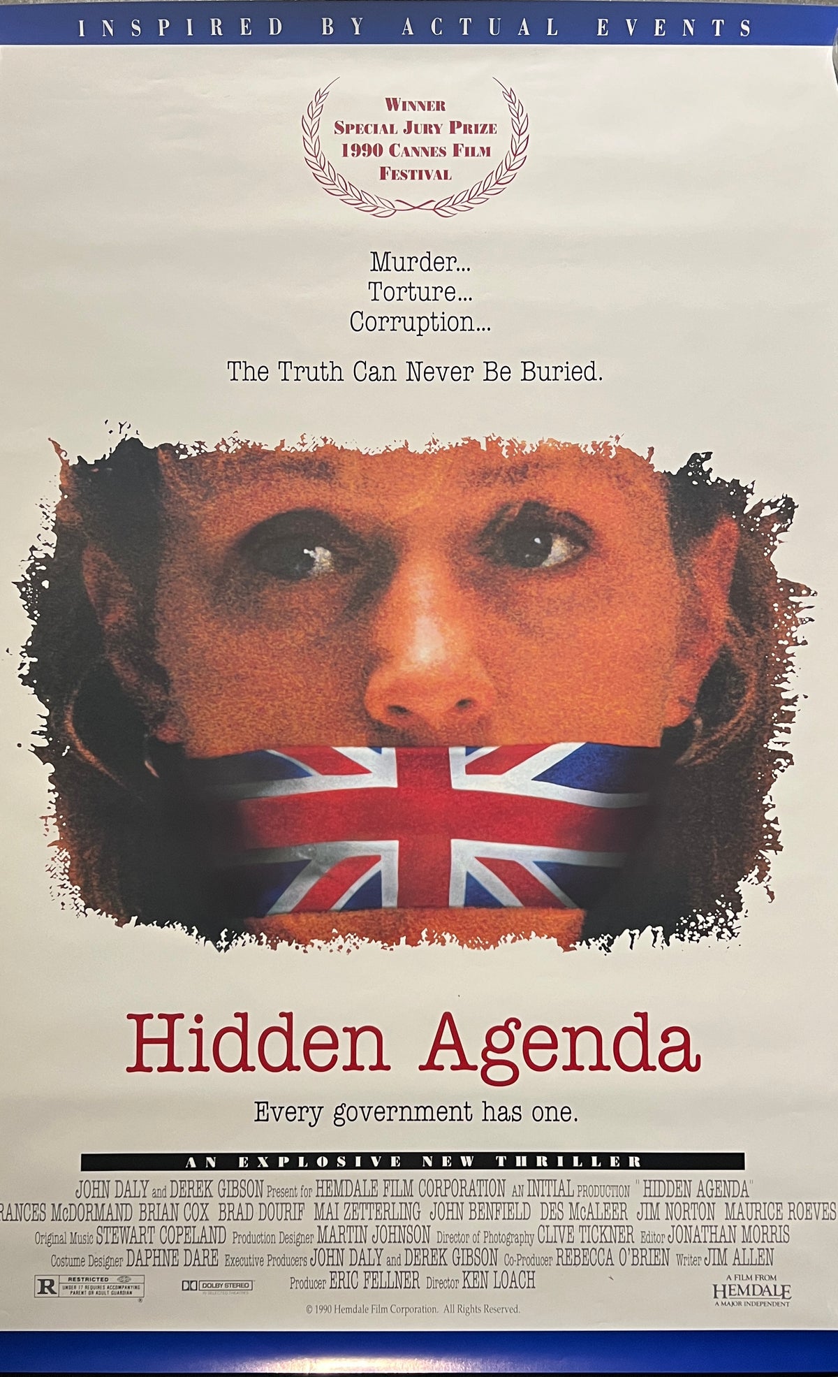 Hidden Agenda 1990 original movie poster
