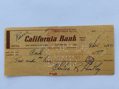 Chester Huntley signed check