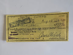Cornel Wilde signed check